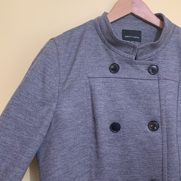 Judith & Charles | Heathered Gray Moto Button Down Lined Jacket Blazer 14 - Picture 5 of 17